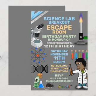 Science Labrador Thema Escape Room, Geburtstagspar Einladung