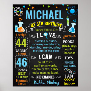 Science Mad Scientifique Tableau de bord d'anniver