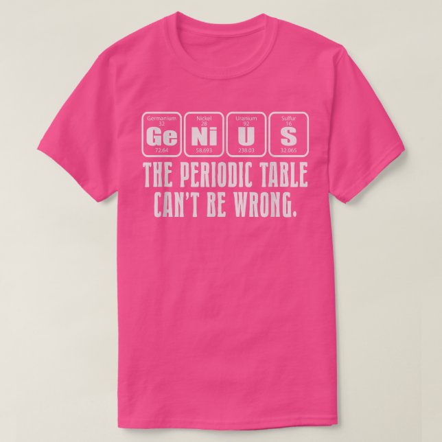 Science Nerd Genius Periodic Table Puff T-Shirt (Design vorne)