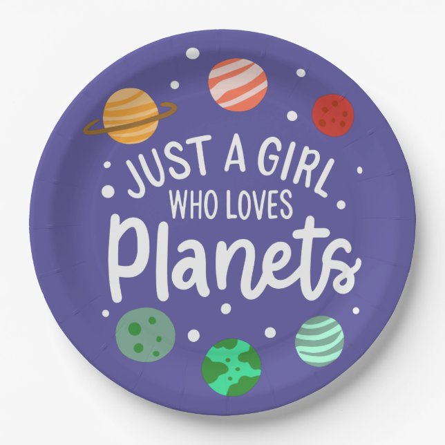 Science Nerd WeltraumGirl, der Planeten Lieben Pappteller (Vorderseite)