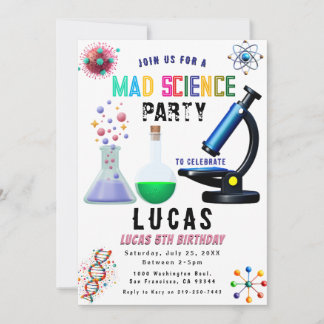 Science Party Einladung zum Geburtstag