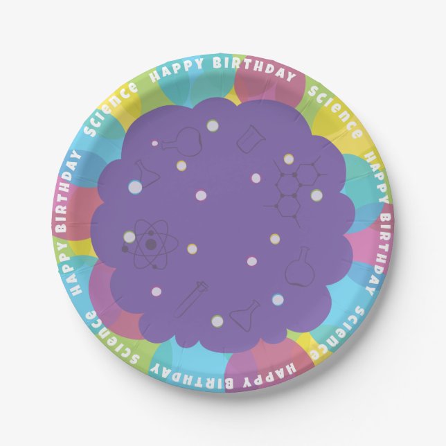 Science Party Plate - Kindergeburtstag Party Pappteller (Vorderseite)