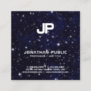 Science Physical Space Universe Monogram Schlicht Quadratische Visitenkarte