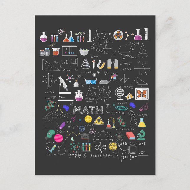 Science Physik Mathematik Chemie Biologie Astronom Postkarte (Vorderseite)