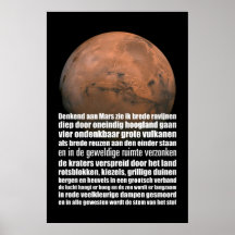 Science Schwarz-weiß Mars Globe Marsman Poster