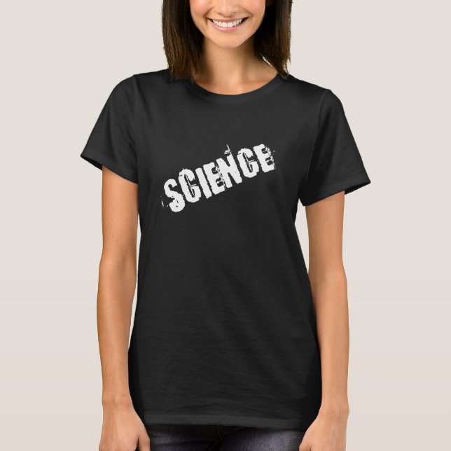Science Slanted Distressed Text T-Shirt (Vorderseite)