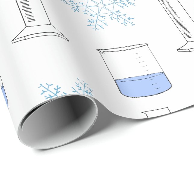 Science Snowflake Beaker gestufter Zylinder Winter Geschenkpapier (Rolleneckpunkt)