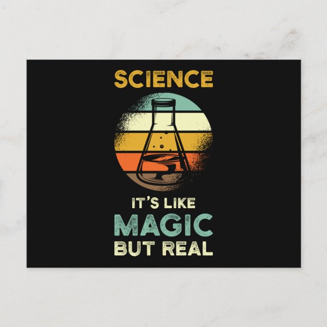 Science Sprichwort Magic Real Postkarte (Vorderseite)