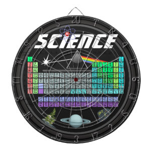 Science-Tafel mit Dartbrett Dartscheibe