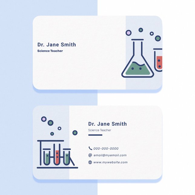 Science Teacher Blue Visitenkarte (Science Teacher Blue Business Card)