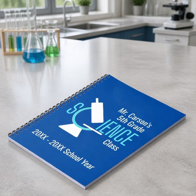 Science Teacher | Microscope Personalized Notebook Notizblock (Von Creator hochgeladen)