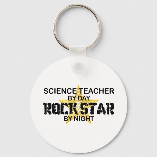 Science Teacher Rock Star by Night Schlüsselanhänger (Vorderseite)
