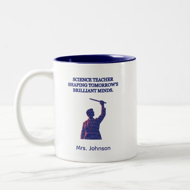 Science Teacher Shaping Brilliant Minds Educator Zweifarbige Tasse (Links)