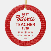 Science Teacher Typografie Weihnachten Rot