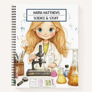 Science-Thema Girl-Notebook Notizbuch