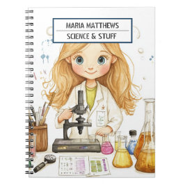 Science themed Girl Spiral Foto Notebook Notizblock