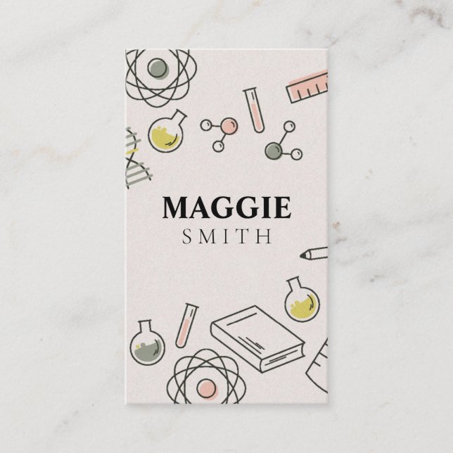 Science Tutor Chemie Niedlich Visitenkarte (Vorderseite)