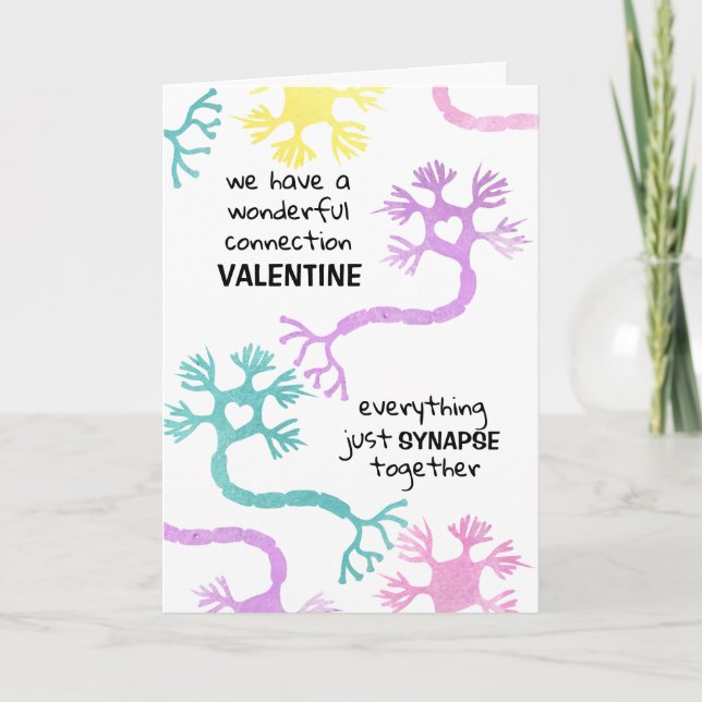 Science Valentine Neuron Biology Teacher Geek Karte (Vorderseite)