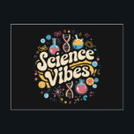 Science Vibes Groovy Erster Tag der Rückkehr zur S Postkarte<br><div class="desc">Science Vibes Retro Erster Tag zurück zur Schule Groovy Lehrer</div>
