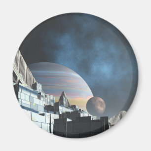 Sciencefiction-Stadt Magnet