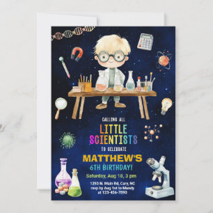 Scientifique, invitation d'anniversaire de science