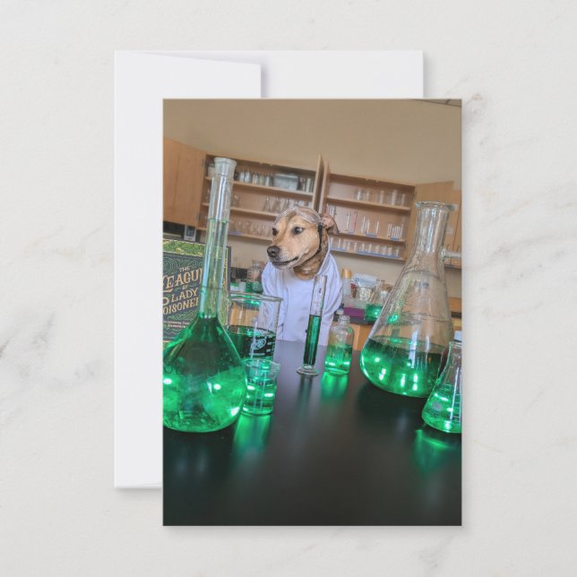 Scientist Funny Niedlich Dog-Buchnotiz Dankeskarte (Vorderseite)