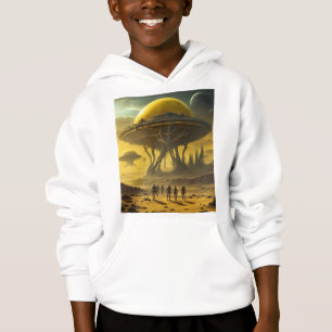 SciFi Alien World View Planet Ufo Tower Hoodie