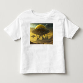 SciFi Alien World View Planet Ufo Tower Kleinkind T-shirt