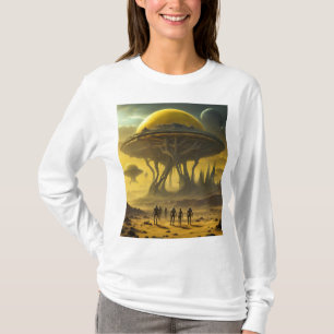 SciFi Alien World View Planet Ufo Tower T-Shirt