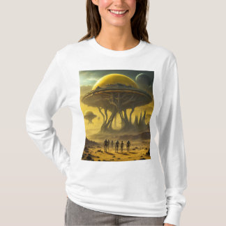 SciFi Alien World View Planet Ufo Tower T-Shirt
