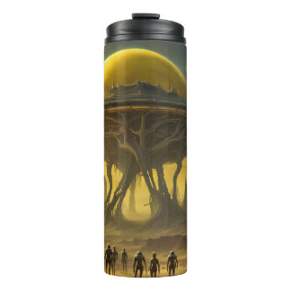 SciFi Alien World View Planet Ufo Tower Thermosbecher