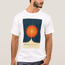 SciFi-Anzeige, Orange Atomuhr, Deep Space T-Shirt
