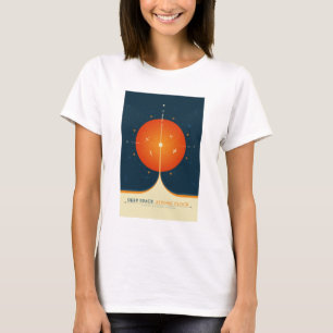 SciFi-Anzeige, Orange Atomuhr, Deep Space T-Shirt