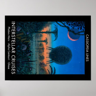 SciFi Art Cassiopeia Lines Interstellar Schifffahr Poster