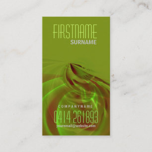 Scifi Green Liquid Vertical Business Card Visitenkarte