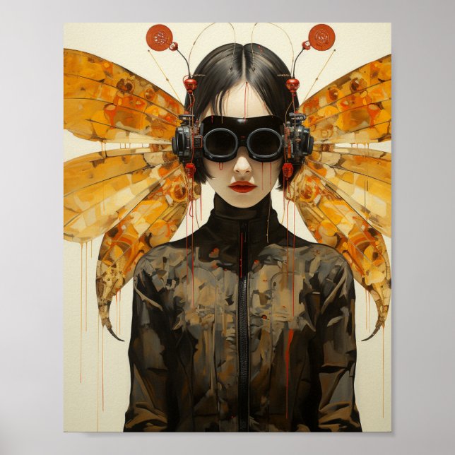 Scifi Insect Woman Poster (Vorne)