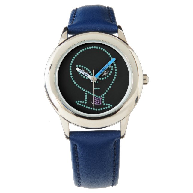 SciFi Kristall Alien Face Armbanduhr (Vorderseite)