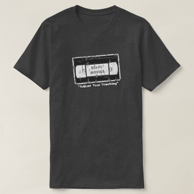 SciFi Movies - VHS passen Ihre TrackingBlk&White a T-Shirt (Design vorne)