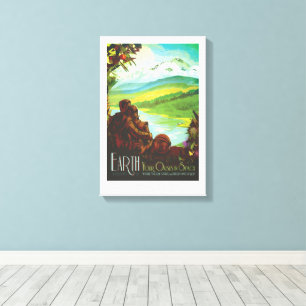 SciFi Travel Ad, Planet Earth Leinwanddruck