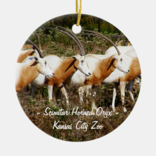 Scimitargehörnte Oryx-Verzierung Keramik Ornament