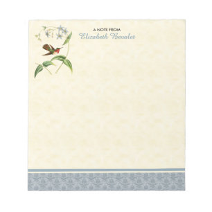 Scintillant Kolibri-blauer Damast-Notizblock Notizblock