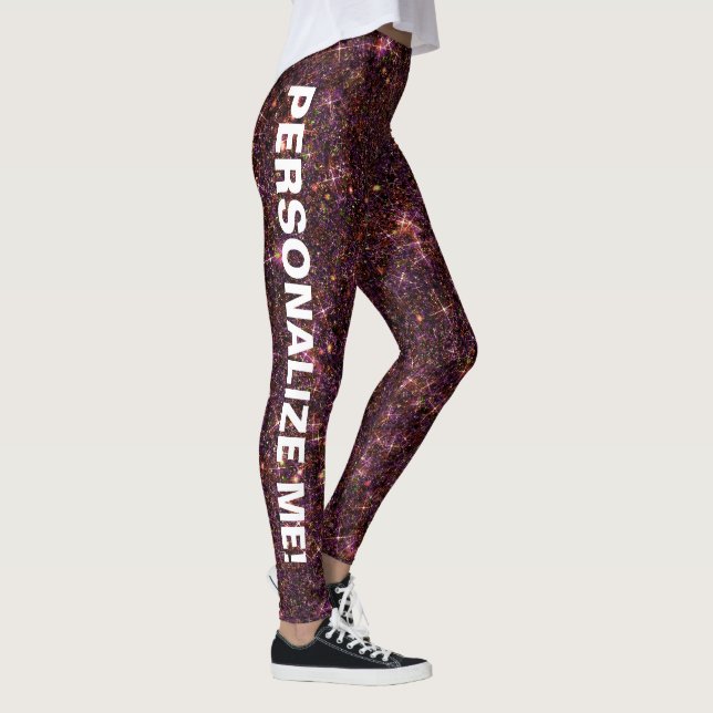 SCintillation Scion Red Lila Glitzer CUSTOM TEXT Leggings (Rechts)