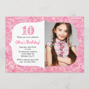 Scintillent la dixième invitation d'anniversaire