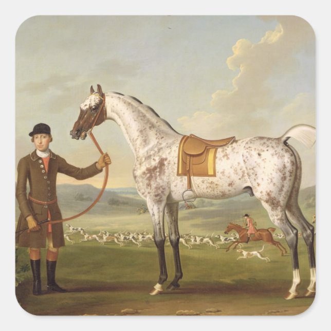 Scipio, Gepunkteter Jäger von Oberst Roche, c.1750 Quadratischer Aufkleber (Vorderseite)