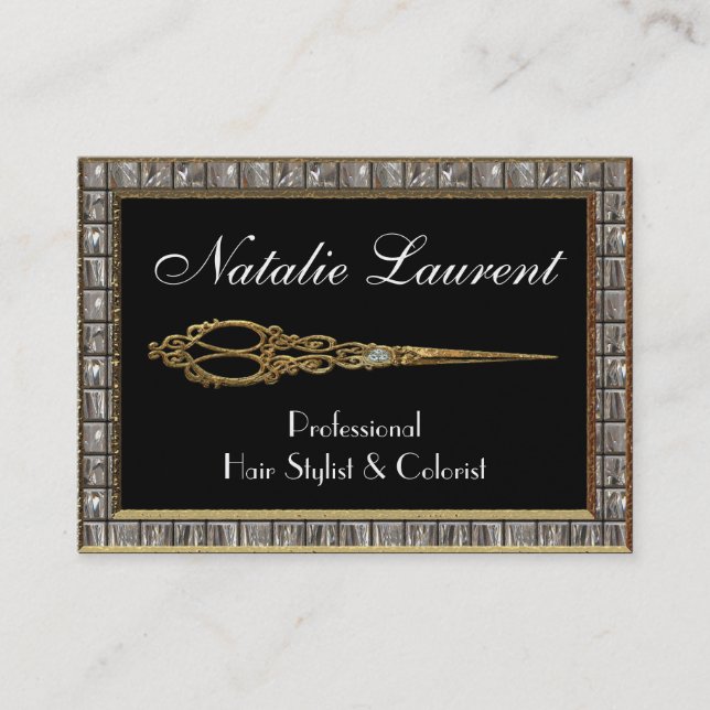 Scissor eleganten IV Hairstylist Royale Visitenkarte (Vorderseite)