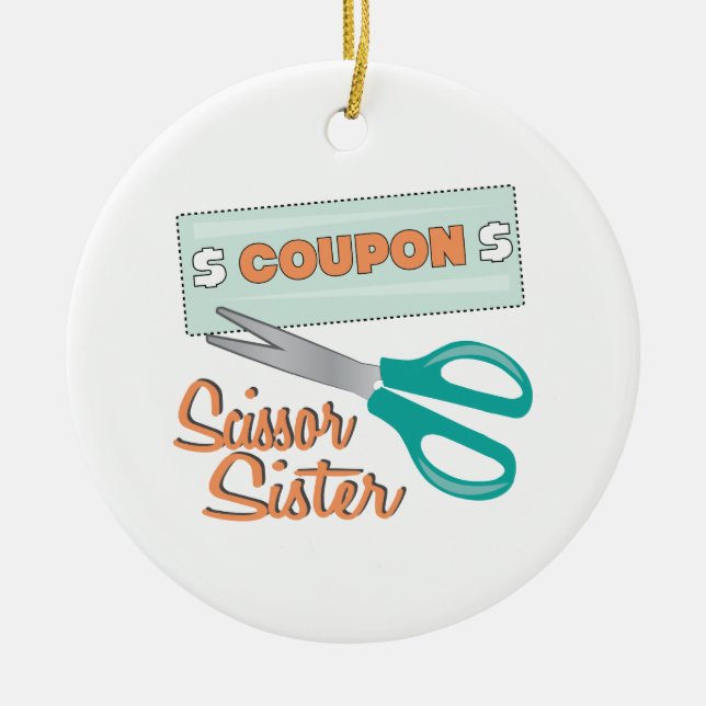 Scissor Schwester Keramik Ornament (Vorne)