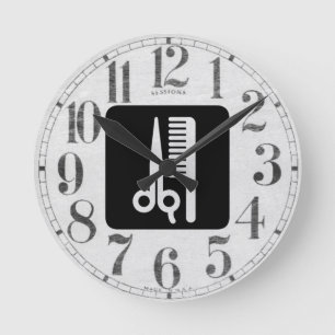 Scissors and Comb Runde Wanduhr