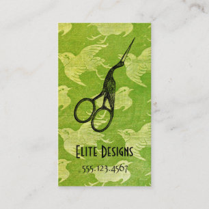 scissors asiatischer Vintager Haar-Stylist des Visitenkarte