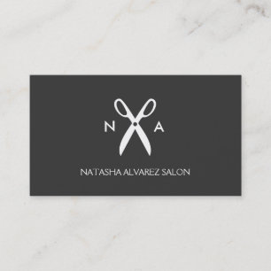 SCISSORS MONOGRAM LOGO for HAIR SALON, STYLIST Visitenkarte
