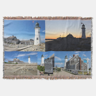Scituate Lighthouse MA Throw Blanket Decke